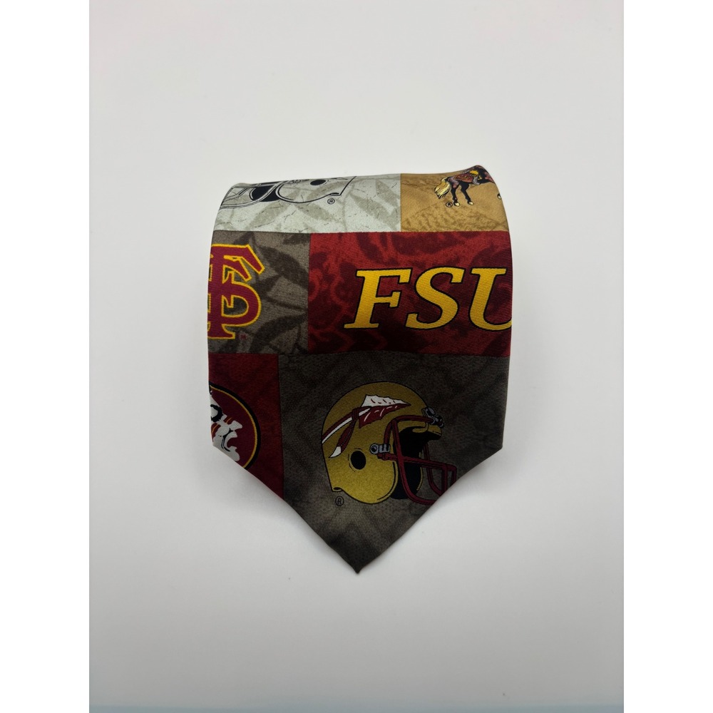 Eagles Wings Florida State FSU Seminoles Silk Tie Garnet Gold Patchwork